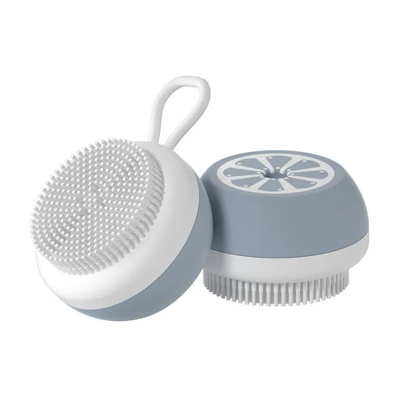 Pet bath brush with soft silicone bristles and 3D massage head for dog and cat washing