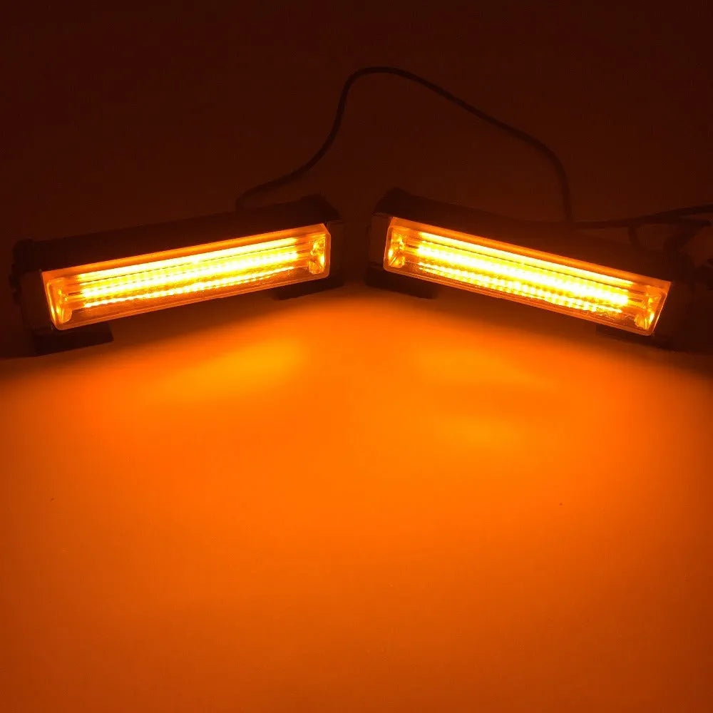 Yellow 160mm diameter vehicle warning light with COB LED and aluminium alloy housing