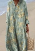 Casual long sleeve shirt dress with a 3D floral print, princess silhouette, and wide waist.