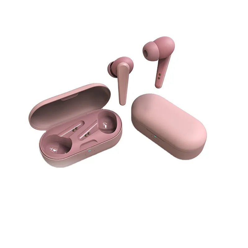 Black ANC active noise reduction wireless Bluetooth headphones with earplug design