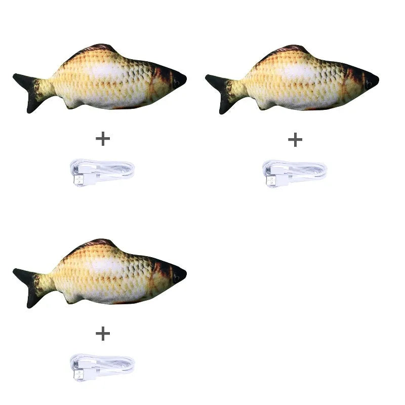 Electronic jumping fish simulation cat toy without catnip, 30cm multicolour PP material