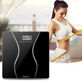 Black electronic digital bathroom scale with 180kg capacity for weight measurement