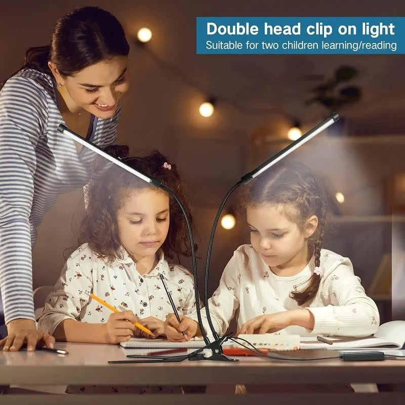 Black and white USB LED desk lamp with 26cm length for study areas