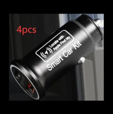 Black GPS car tracking device with charger port connection for vehicle location monitoring