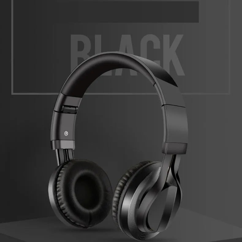 Black wired headphones with microphone, 40mm drivers, and 3.5mm plug for mobile phone karaoke