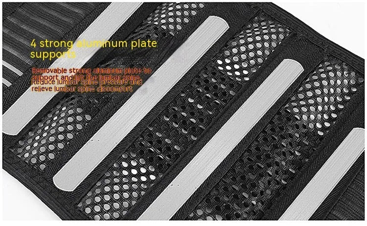 Black sports waist support with steel plate for lumbar protection during yoga and fitness