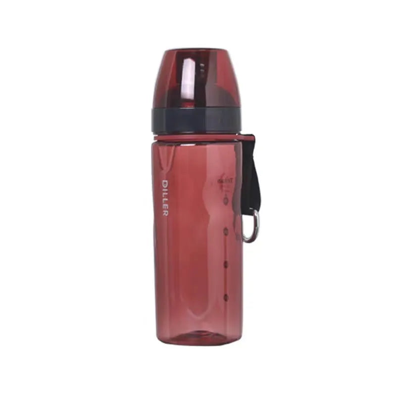 Chinese style sports water bottle with tea compartment in blue, red, black or grey colour