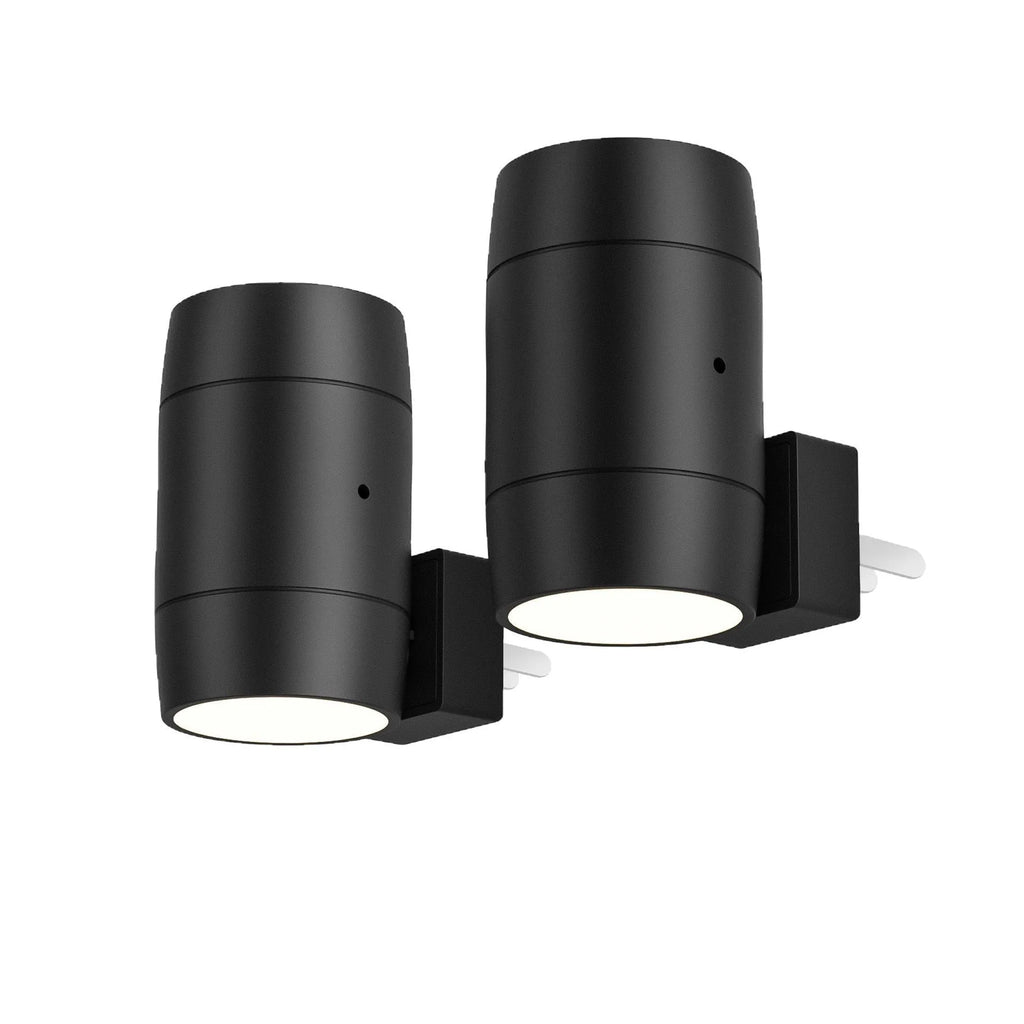 Small white plug-in night lamp with adjustable brightness control and rotatable light head