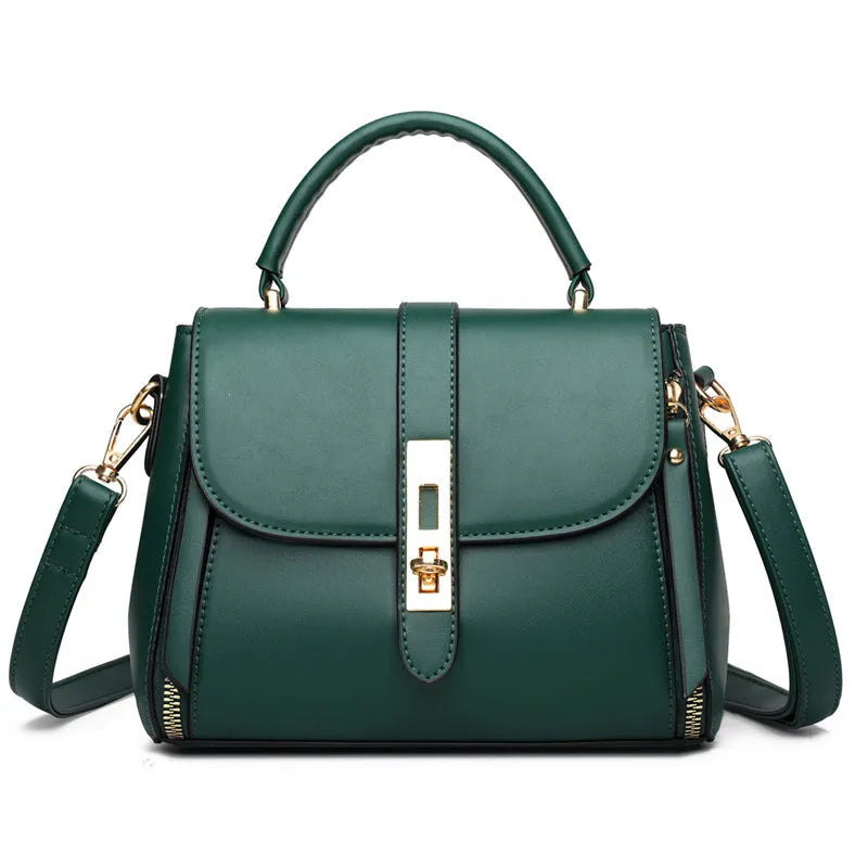 Women's soft PU leather shoulder bag in square vertical design with single shoulder strap