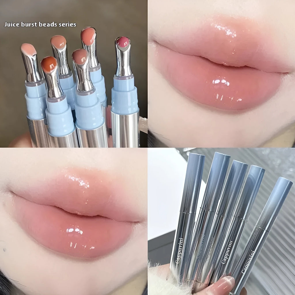 Mirror Water Light lip gloss lipstick in ice colours with a 12.9 cm tall case.