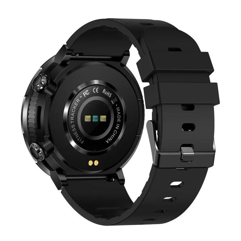 T30 Smart Watch with black silicone strap on a wrist, showing a fitness tracking display on its IPS screen.