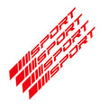 Hollow design red sports car rim sticker on alloy wheel