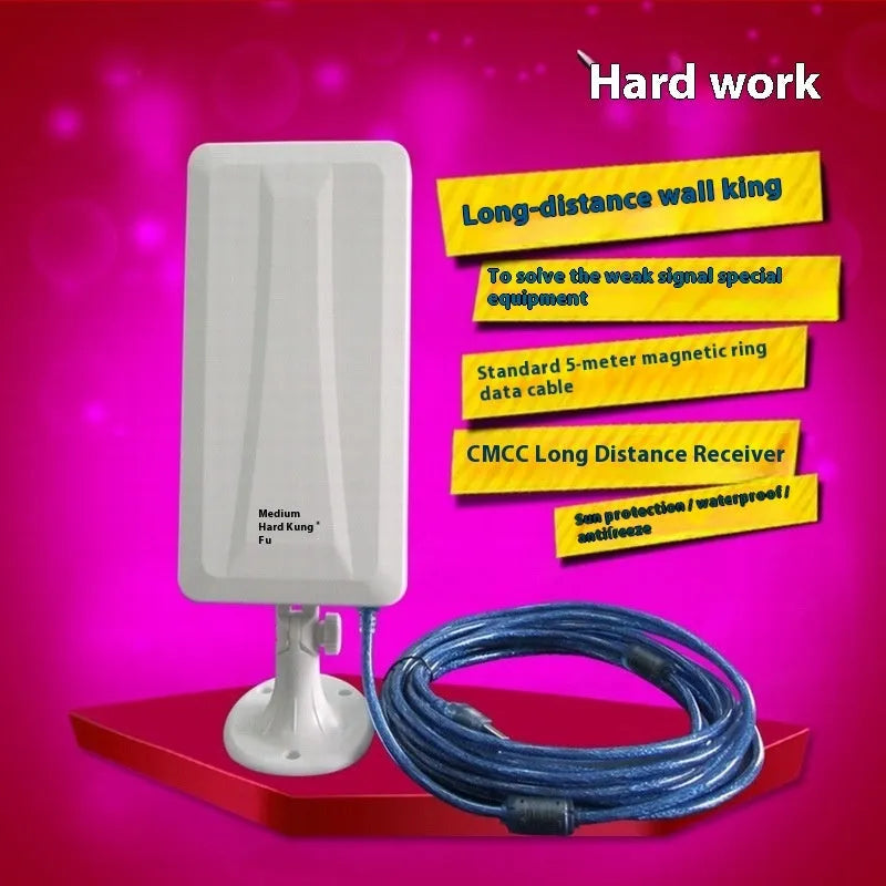 White high-power USB wireless network card for desktop and laptop computers