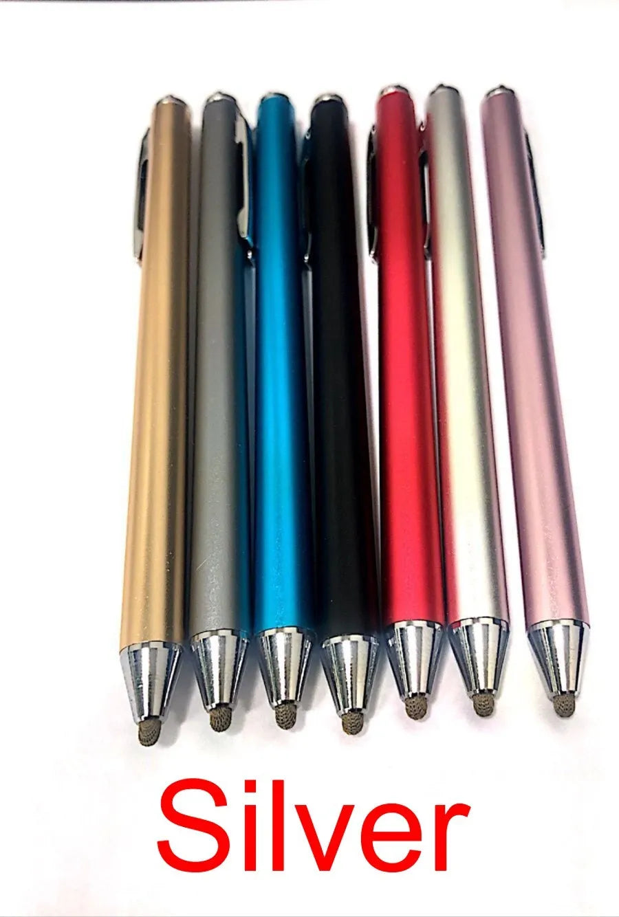 Fine-tipped metal stylus for smartphone and tablet touchscreens in multiple colours