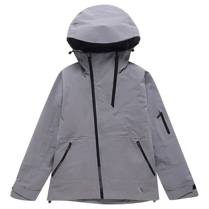 Unisex windproof waterproof ski suit for winter sports in yellow, black, grey, and liner colours
