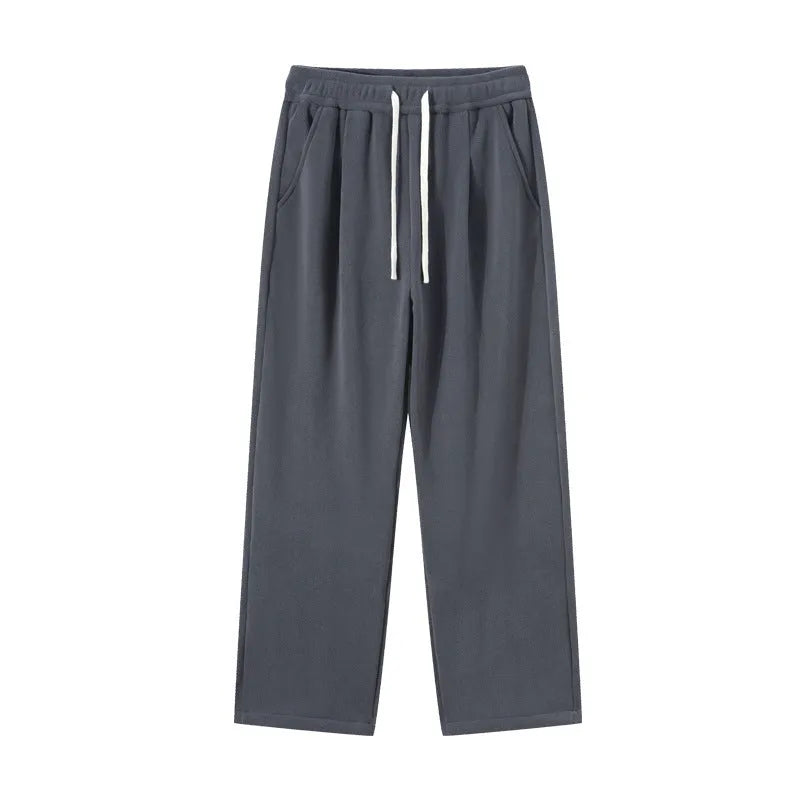 Men's polar fleece sports trousers with fleece lining in apricot, black and dark grey colours