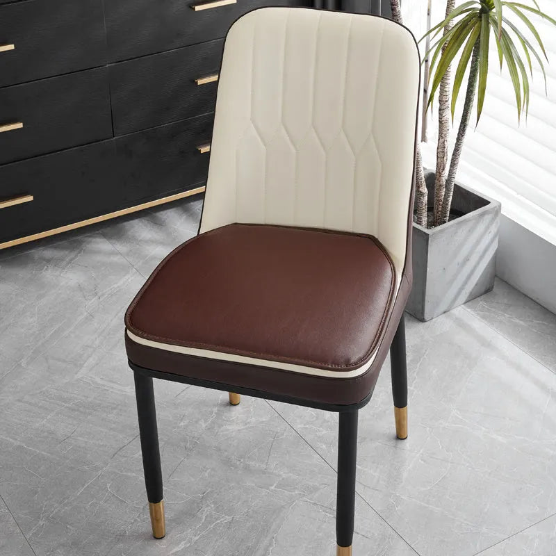Leather horseshoe-shaped seat cushion in solid colour with 2.5cm thickness