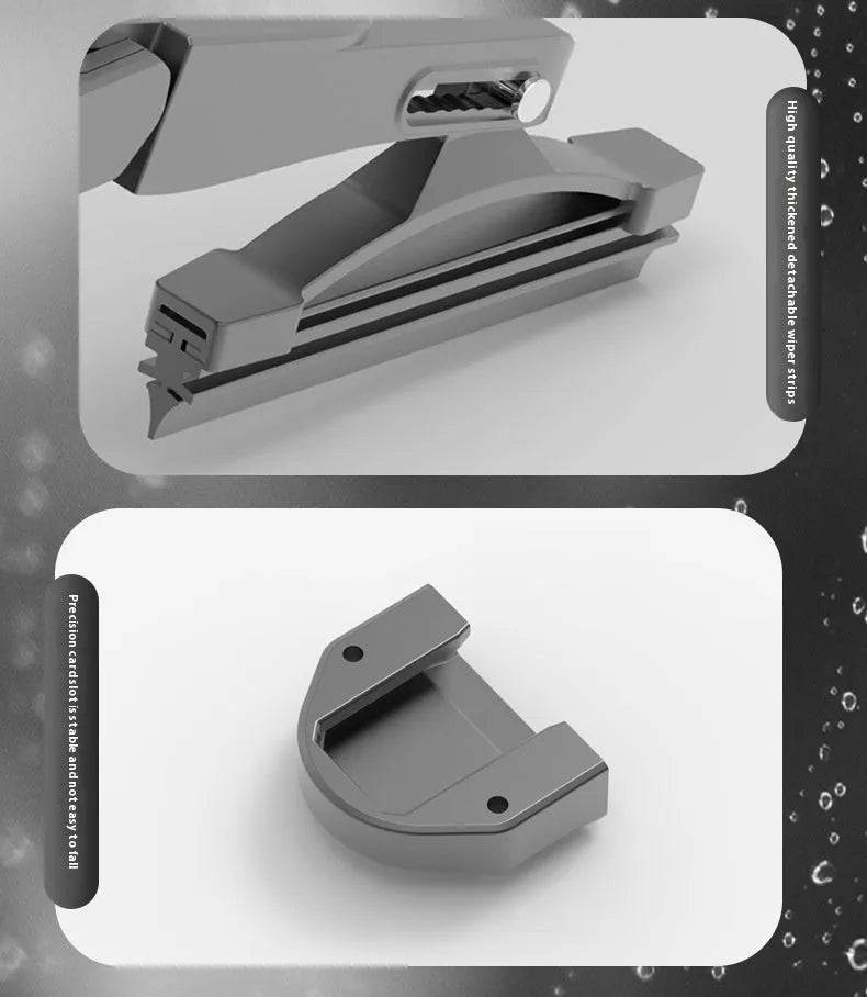 Black TZ-HW065 smart helmet wiper unit with 65mm blade for motorcycle helmet installation.
