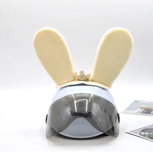 Rabbit glow ears locomotive helmet ornament with Velcro bottom attachment for ski helmets