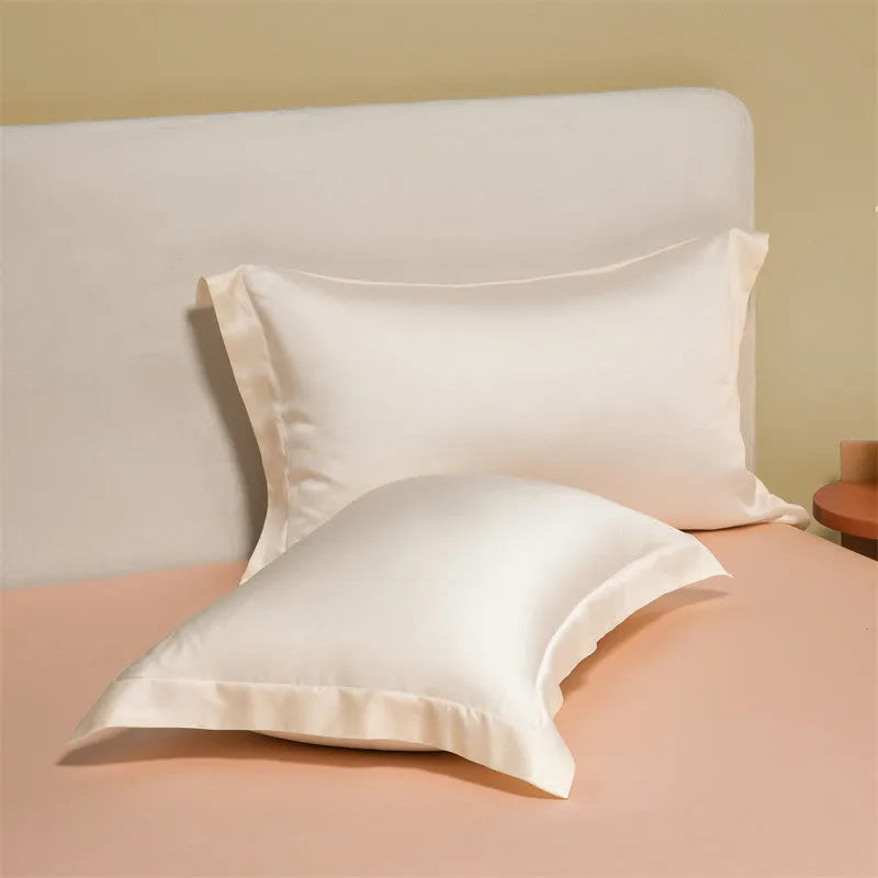 Luxury Lenzing Tencel 200 thread count quilt cover and sheet set in Antique White with modern simplicity style