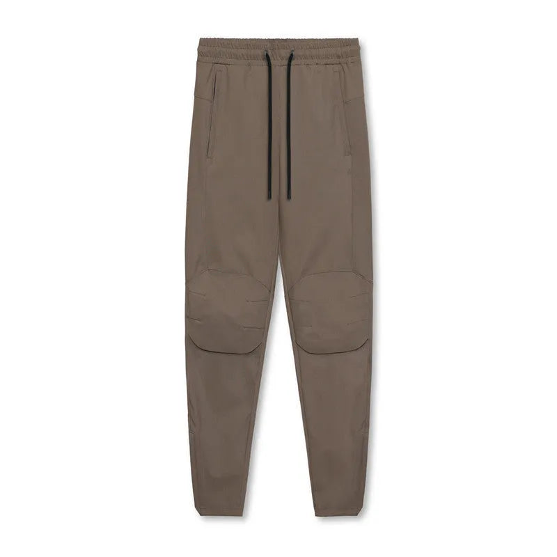 Men's quick-dry ankle-tied fitness pants in woodland camouflage colour with loose fit design