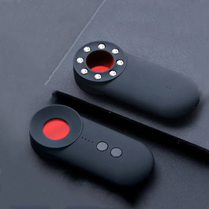Black GPS signal detector and hidden camera finder with Micro USB port measuring 93.8mm