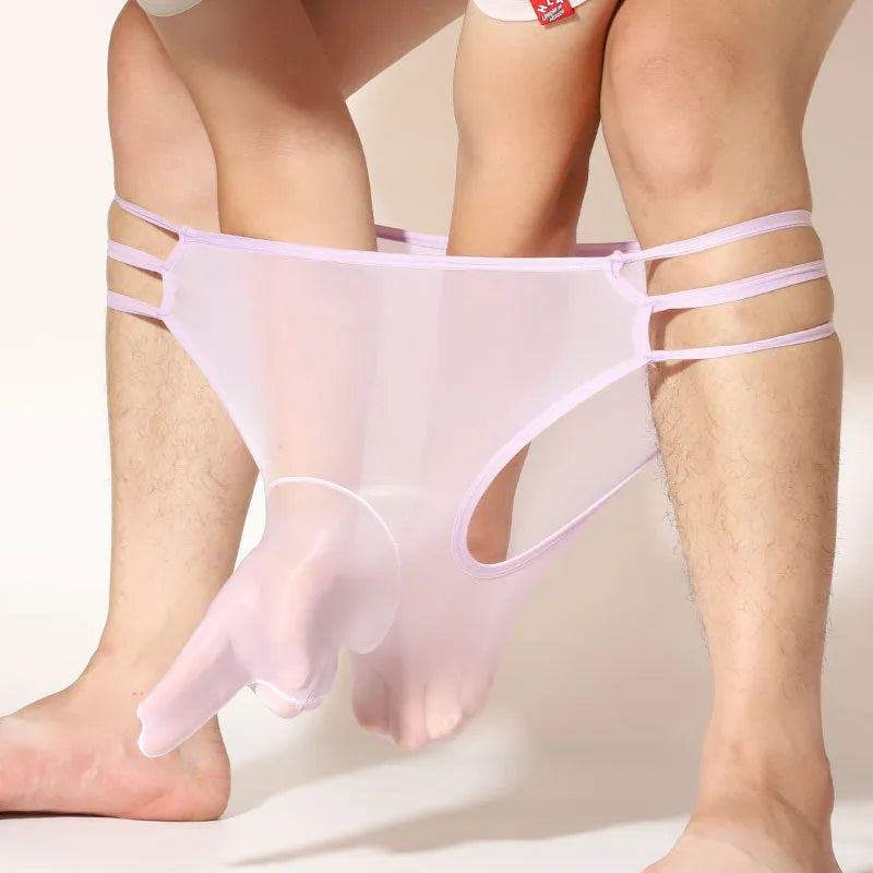 Men's transparent elephant nose shorts in nylon with mid waist free size fit