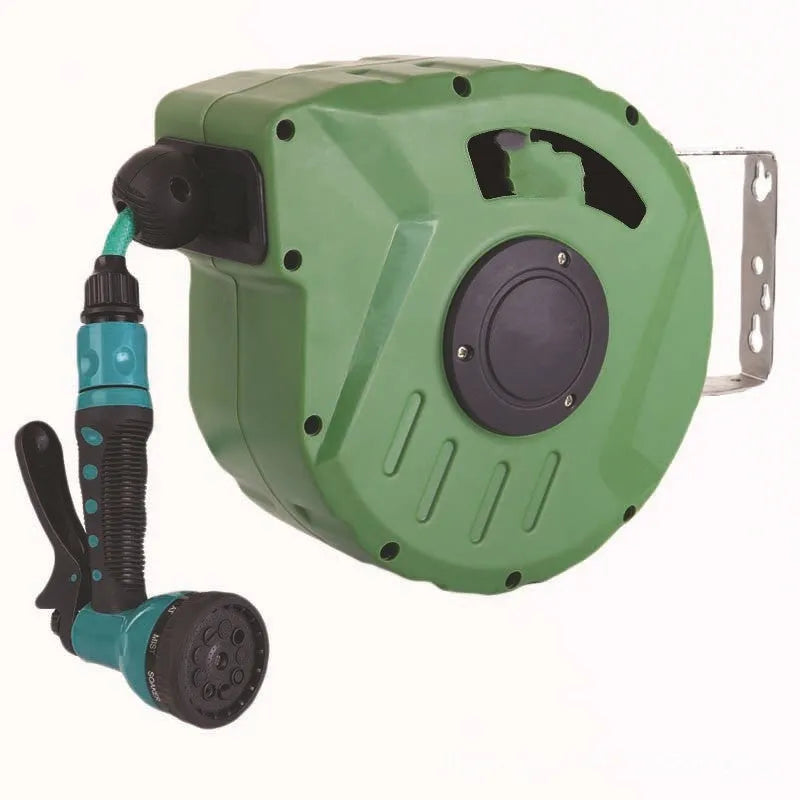 Automatic retractable hose reel with 10m PVC water pipe for car washing and garden watering