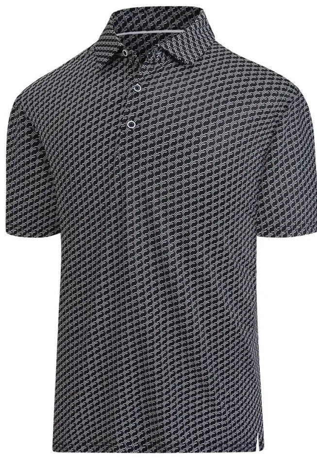 Man wearing a grey 3D printed short sleeve T-shirt with zipper decorations on the sleeves.