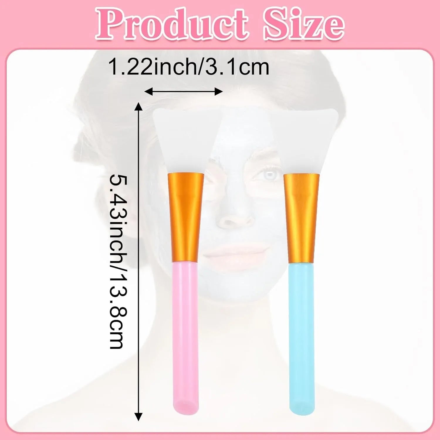 Silicone face mask applicator spatula brush in assorted colours for clay and skincare application