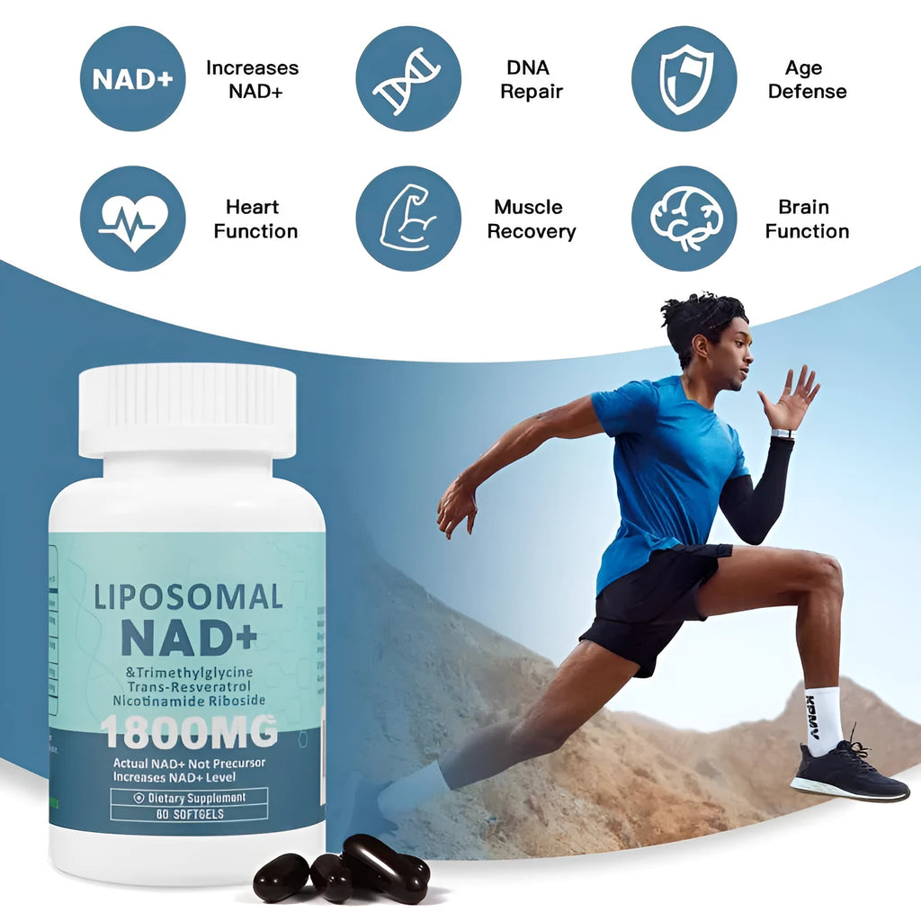 Bottle of nicotinamide mononucleotide NMN gel capsules dietary supplement with extraction formula