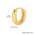 Stainless steel snake pattern ear rings in black or gold for hip hop fashion