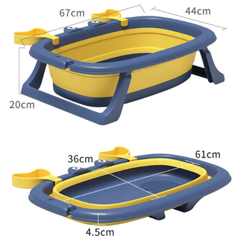 Portable foldable pet tub for washing small animals under 20 pounds in blue or orange colour