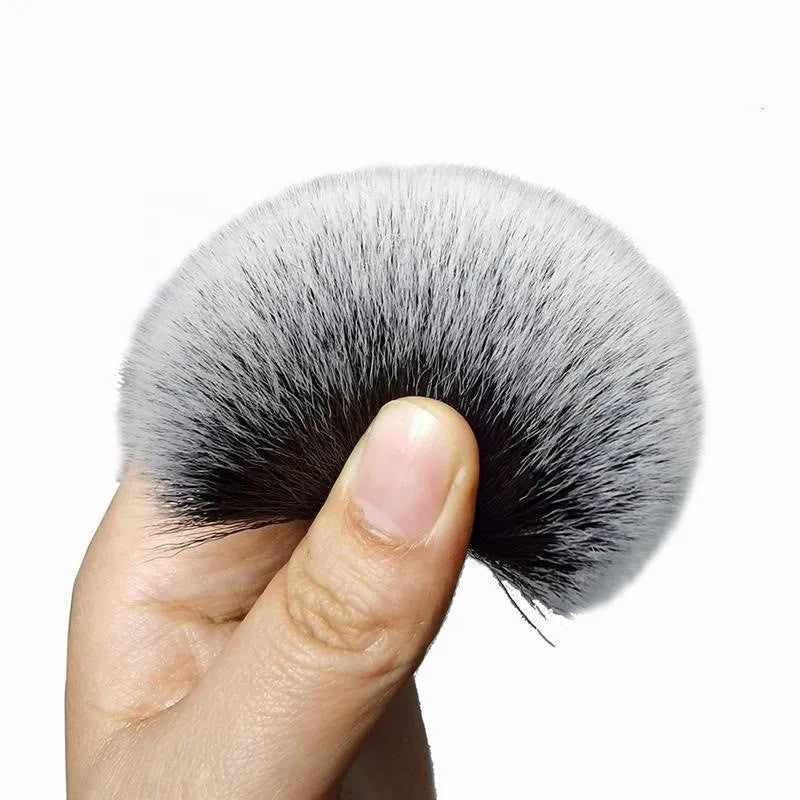 Black car detailing brush with super soft pig hair bristles and PP handle shown in two sizes.