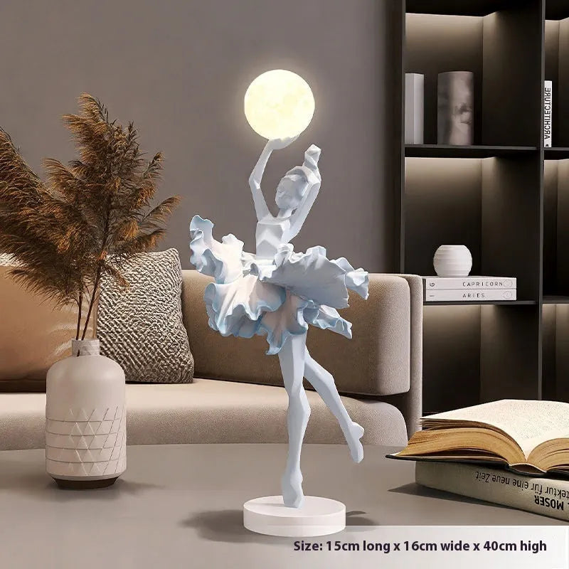 USB-charged resin night light in black gold, white, pink or light blue colour