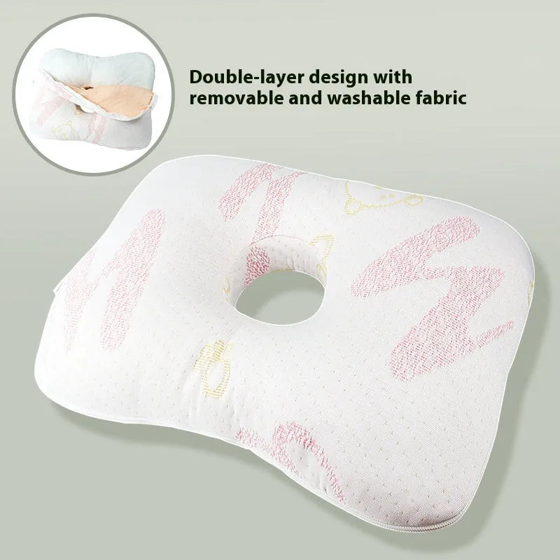 Beauty salon single hole ear pillow with detachable cover in Boer Gray colour for facial treatments
