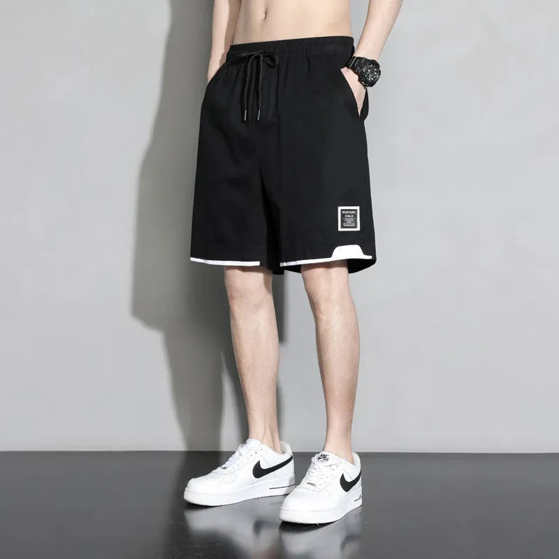 Japanese plus size cotton shorts for boys in black, khaki, and white colours with mid waist design