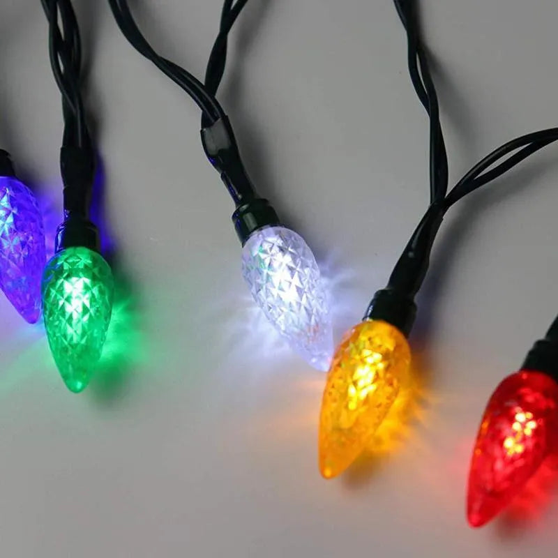 Green USB charging cable with ten flashing LED lights used for room decoration and night lighting