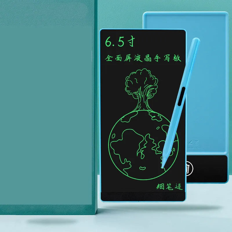 Blue LCD handwriting board with 6.5 inch screen and stylus for student writing