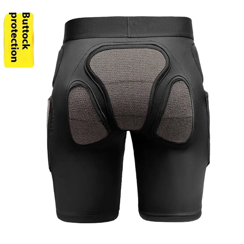 X-ray diffraction ski protective gear set showing hip pads and knee pads for winter sports
