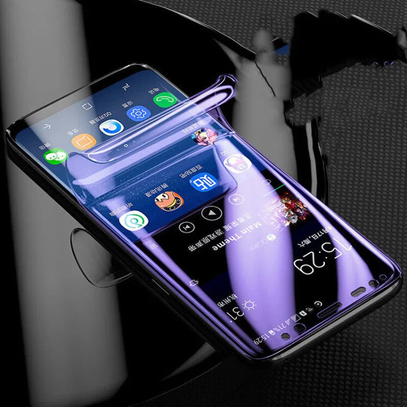 Purple Light Hydraulic Film curved screen protector for Samsung smartphones