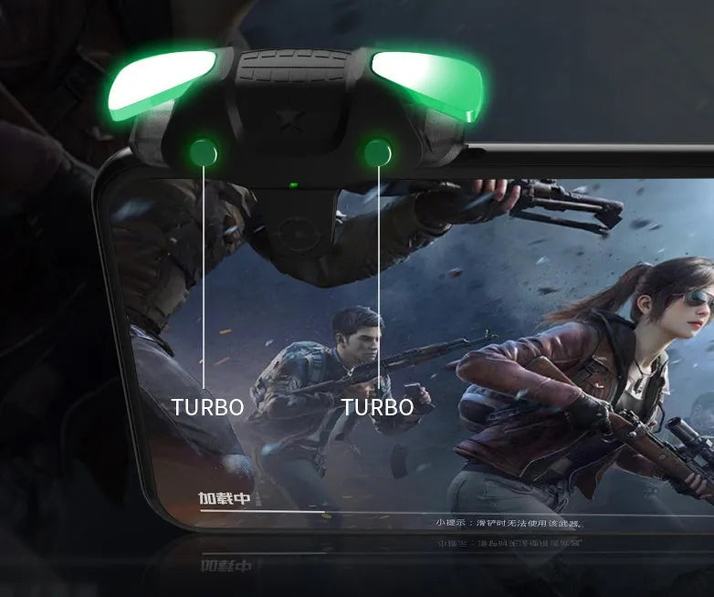 Black F5 wired game controller for mobile phones with compact handheld design