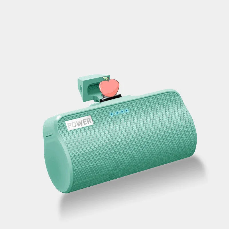 Universal 3000 mAh power bank in black, green, pink, and white colour options