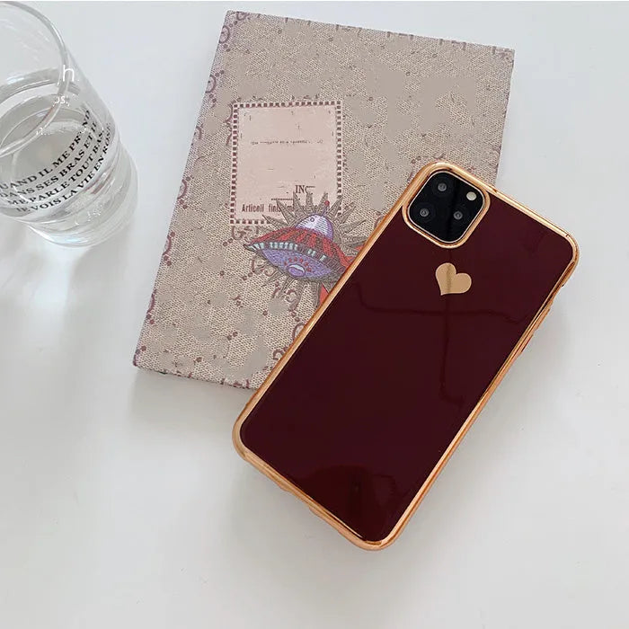 Solid colour TPU phone case for iPhone in blue, claret, pink and green options