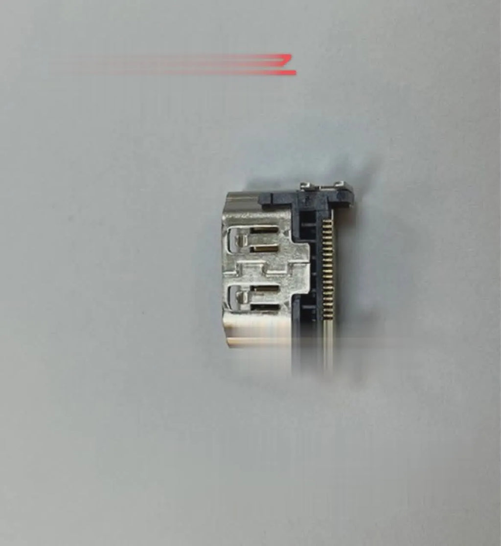 Silver HDMI host interface socket for game console connectivity and replacement applications
