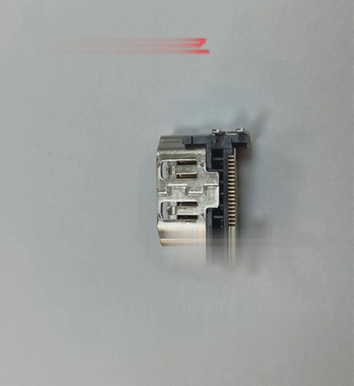 Silver HDMI host interface socket for game console connectivity and replacement applications
