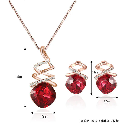 Bridal jewellery set with alloy necklace and earrings featuring water wave chain design