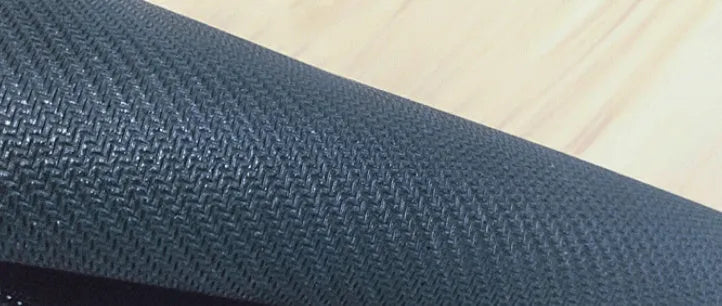 Large rectangular desk pad with printed pattern, natural rubber non-slip base, for computer mouse and keyboard.