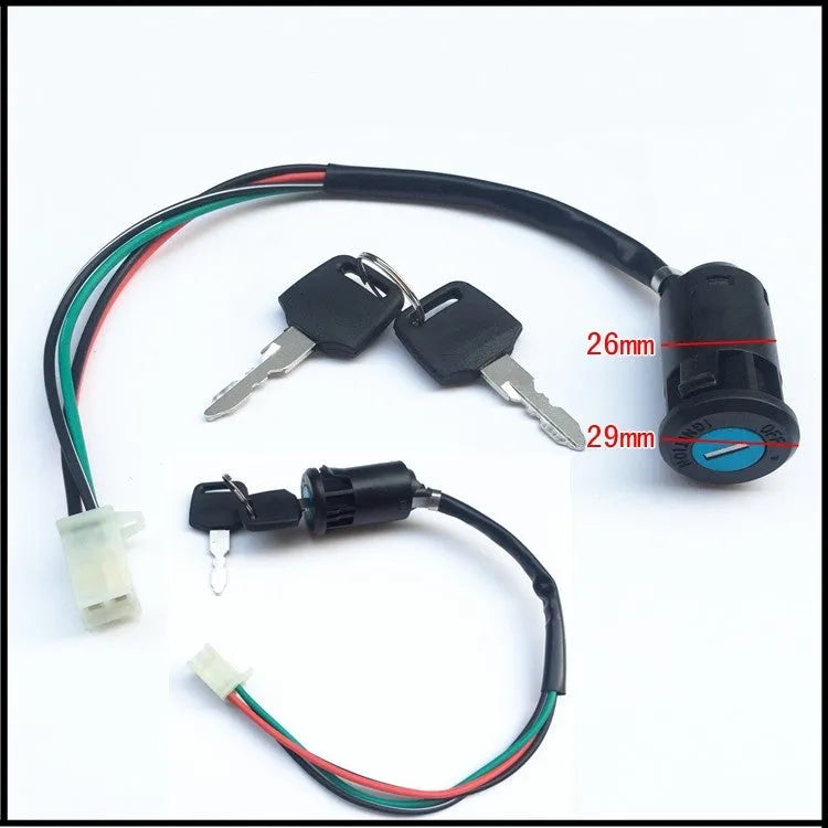 Waterproof electric car door lock for vehicle start ignition systems with multiple wiring configurations