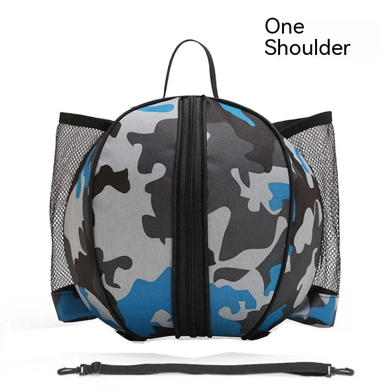 Black Oxford cloth basketball bag with a 9-litre capacity shown with both one-shoulder and two-shoulder strap options.
